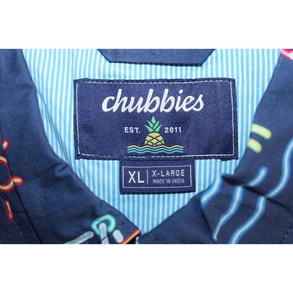 Chubbies Short Sleeve Flamingo Hawaiian Button Down Shirt Mens XL NWT - Picture 7 of 7